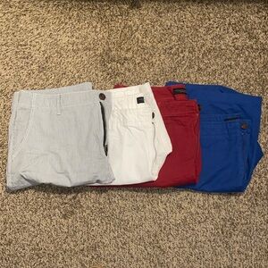 Men's Casual Shorts Set - Red, Blue, White and Pinstripe